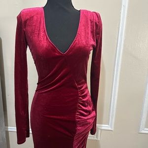 Fashion Nova. Red velvet dress